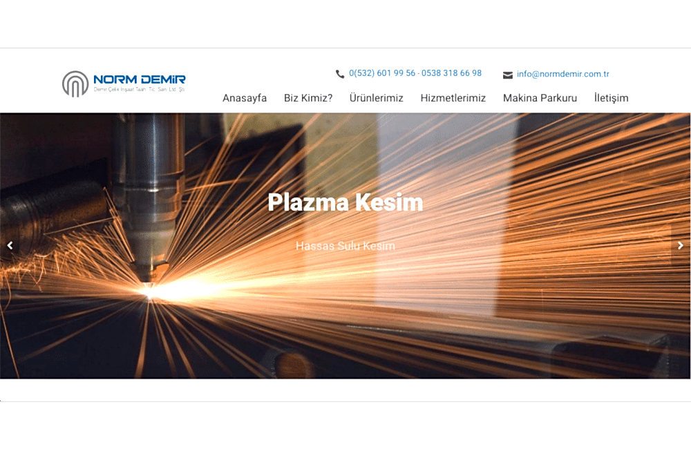 Norm Demir Çelik & Lazer Kesim, Web Programla ekibimiz tarafından 4 iş günü içerisinde teslim edildi. Projemizde&nbsp;PHP, MYSQL, JQUERY, JAVASCRİPT, CSS3, HTML